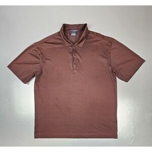 Nike Tiger Woods TW Platinum Snap Golf Polo Shirt Mens Large‎ Brown Performance